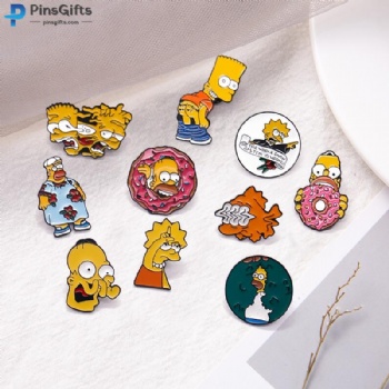 Custom enamel pin manufacturer customize simpsons pins